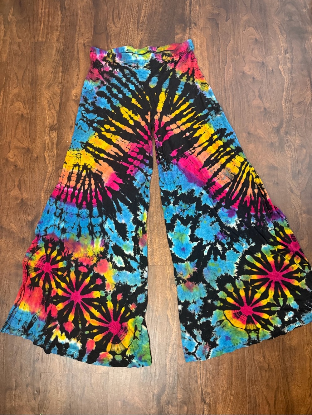 Shop Therapy Imports Tie Dye Flare Bottoms in Multicolor